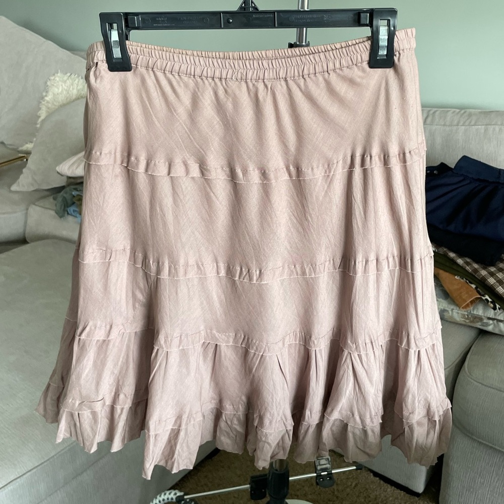 Mauve pink tiered short skirt